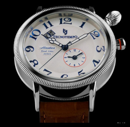 Tecnotempo • Meridian • Dual Time Swiss Watch • Stainless Steel • 42mm • Quartz