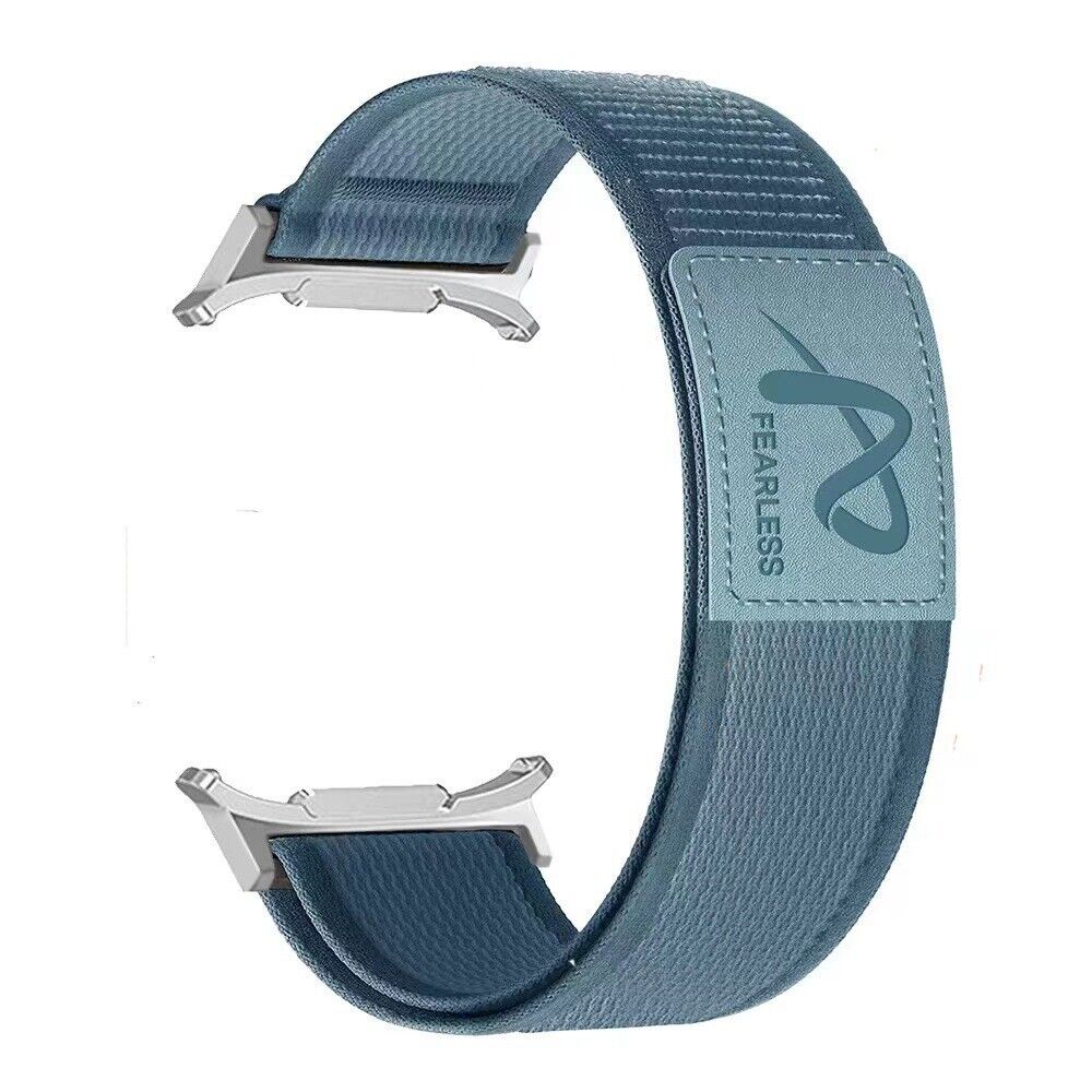 Azure Blue Nylon Strap • Leather label • Samsung Watch Compatible • Breathable