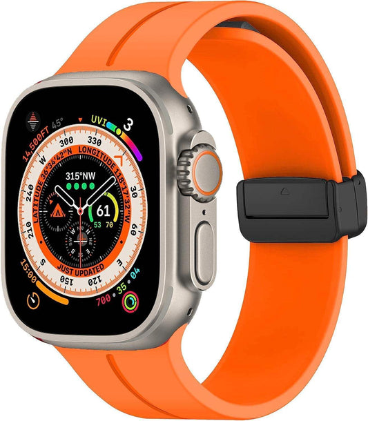 Soft Silicone Watchband • Apple Watch Compatible • Magnetic Buckle