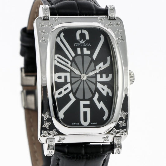 Optima • Swiss Diamond Watch • Stainless Steel Quartz • Diamonds 0.23ct • OSM189