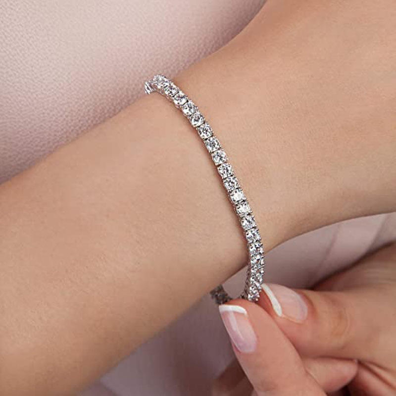 Tennis Bracelets for Men Women • 2 Pack Gold & Silver • 17cm 19cm 21cm