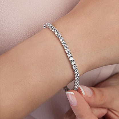 Tennis Bracelets for Men Women • 2 Pack Gold & Silver • 17cm 19cm 21cm