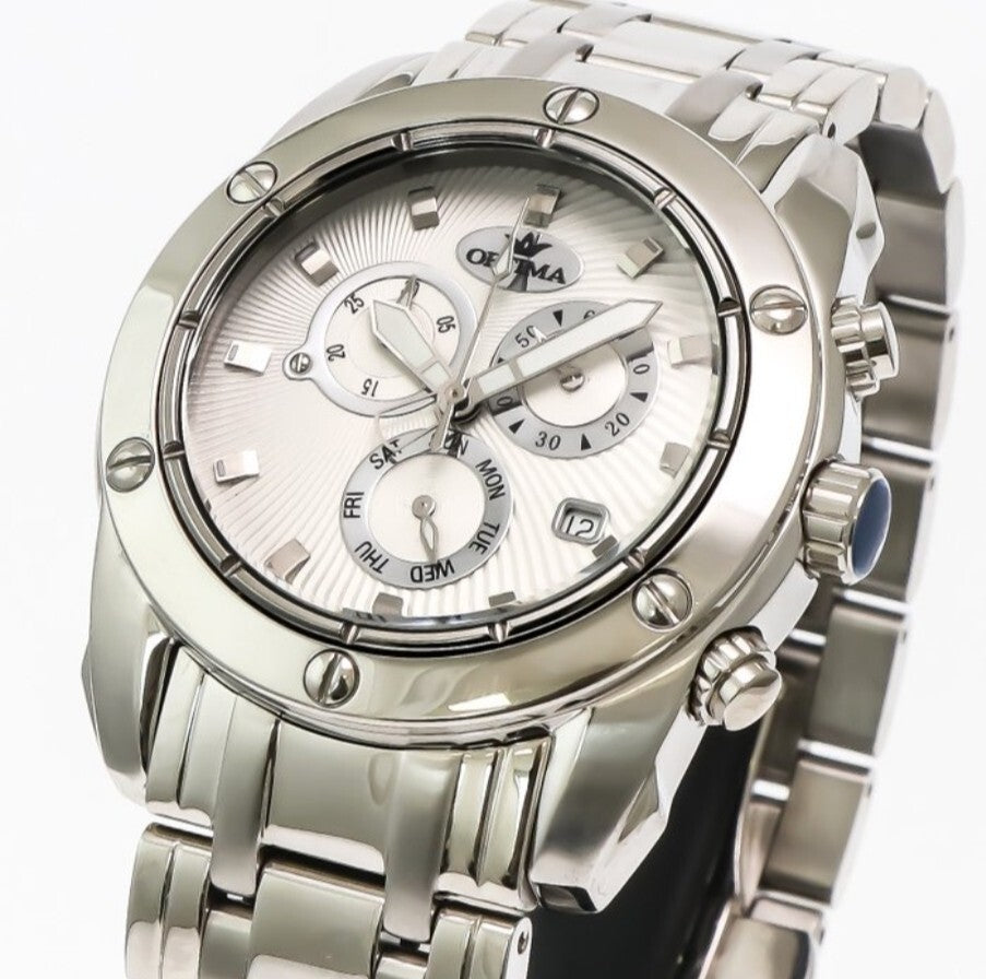 Optima • Swiss Chronograph Watch • OSC293-SS-1  • Date SubDay  • 45mm WR 5ATM