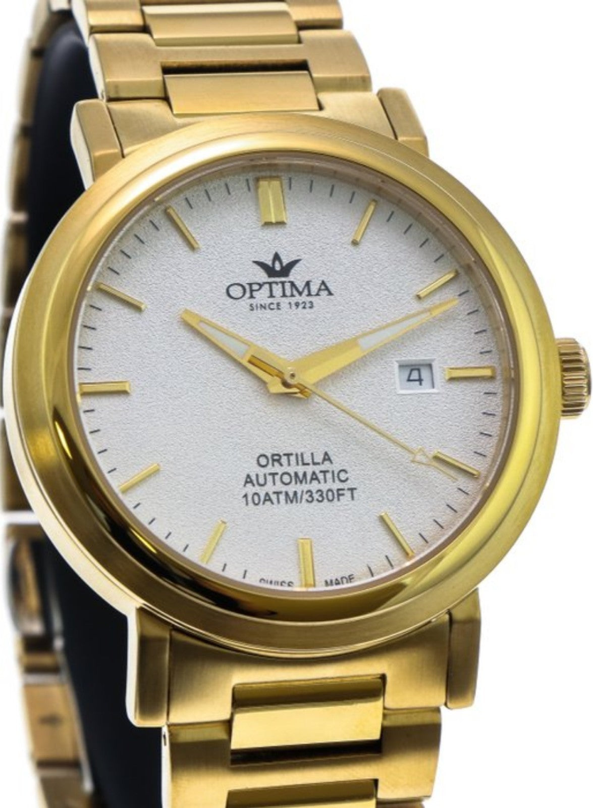Optima • "ORTILLA" Swiss Automatic Watch • 43mm • 10AT PVDGold & Stainless Steel