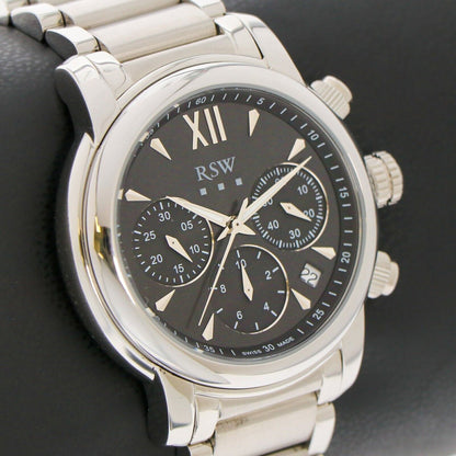 RSW • 44mm • Swiss Chronograph Watch • Date • WR50M • RSWC126-SS-3