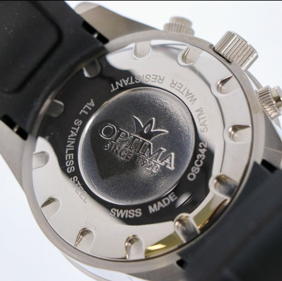 Optima • Swiss Chronograph Watch •Stainless Steel Quartz • Quartz • OSC342