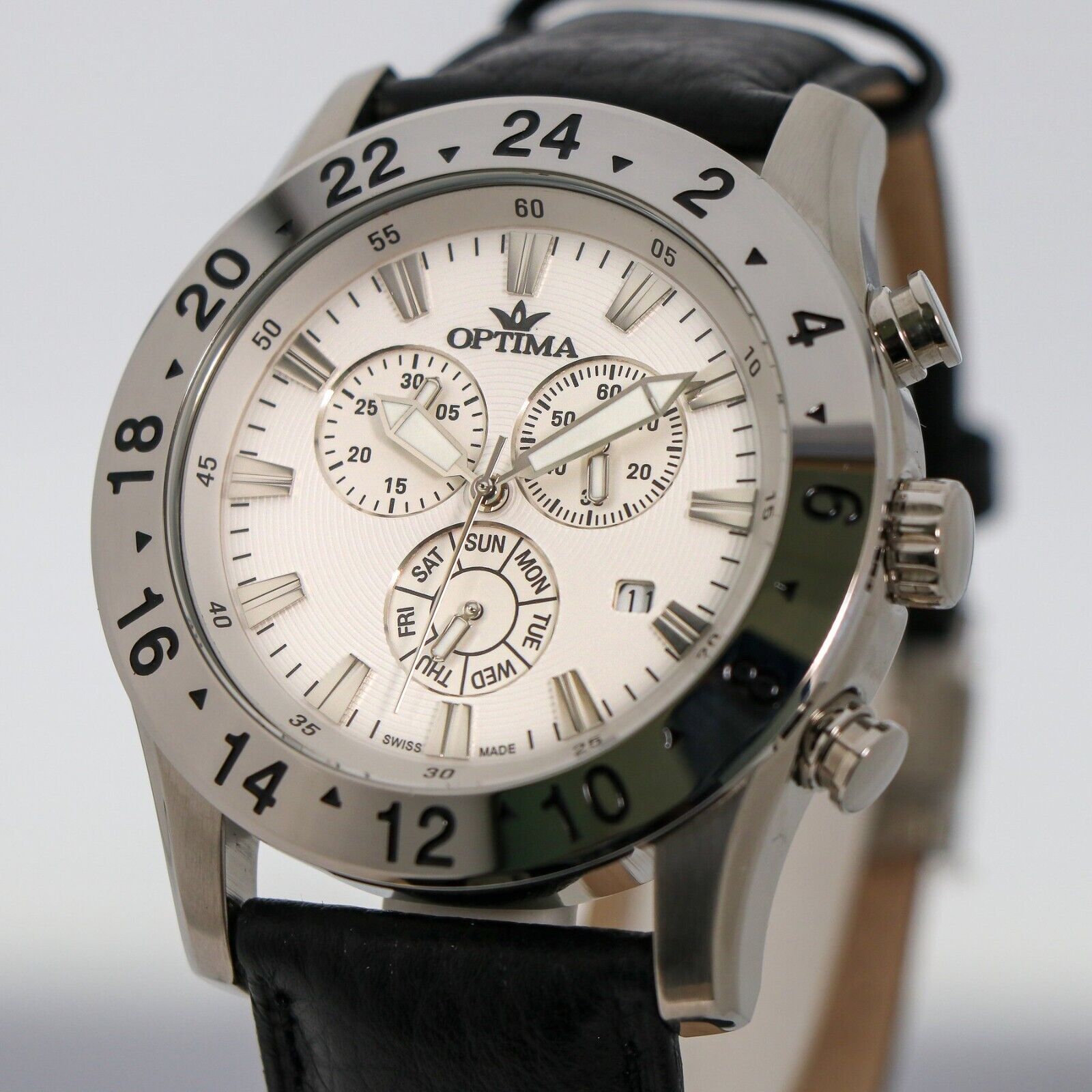 "OPTIMA • 44.5 mm Swiss Chronograph • Date SubDay • WR 5ATM • OSC333-SL-1 "