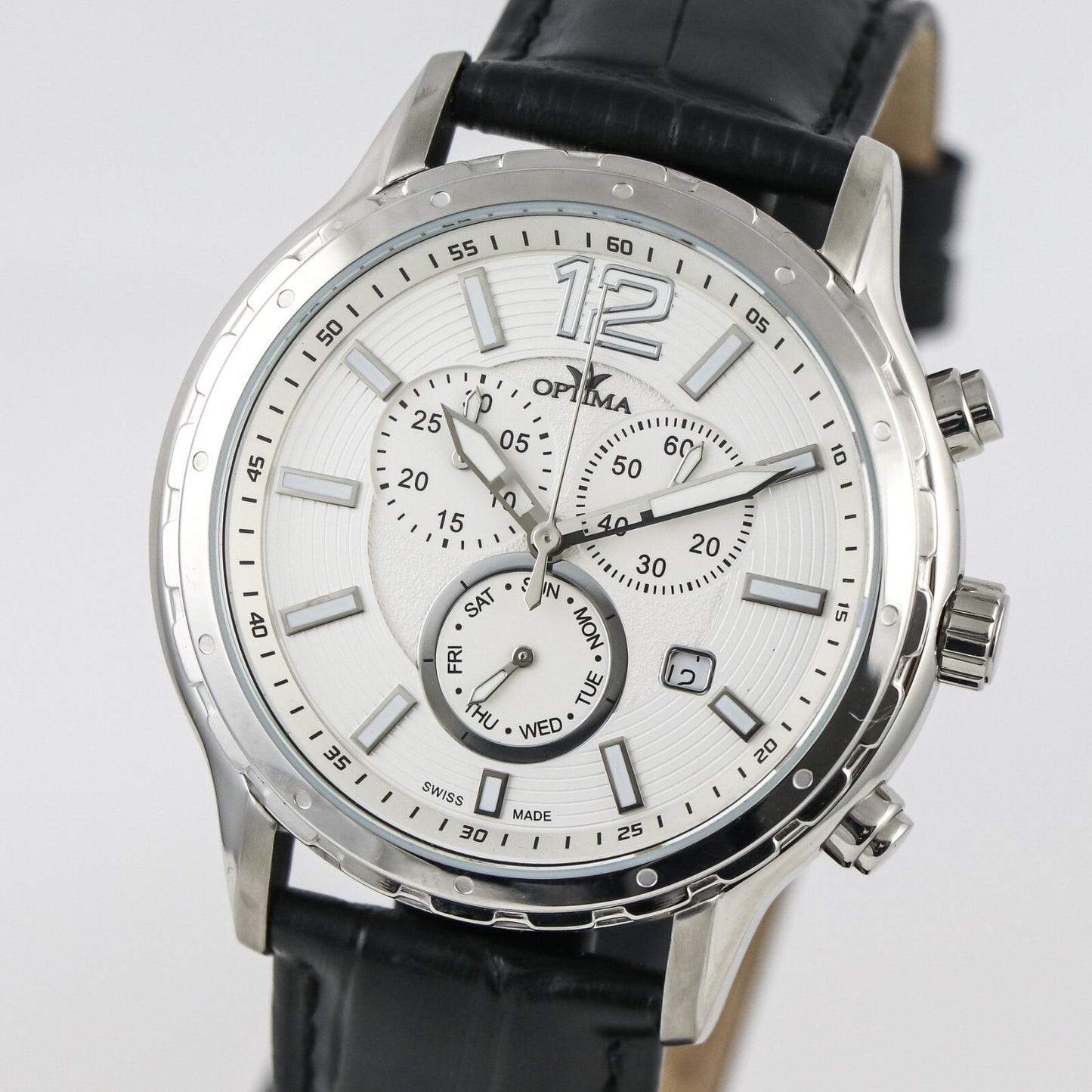 Optima • Swiss Chronograph Watch • Stainless Steel Quartz • 44.5mm 5ATM • OSC362