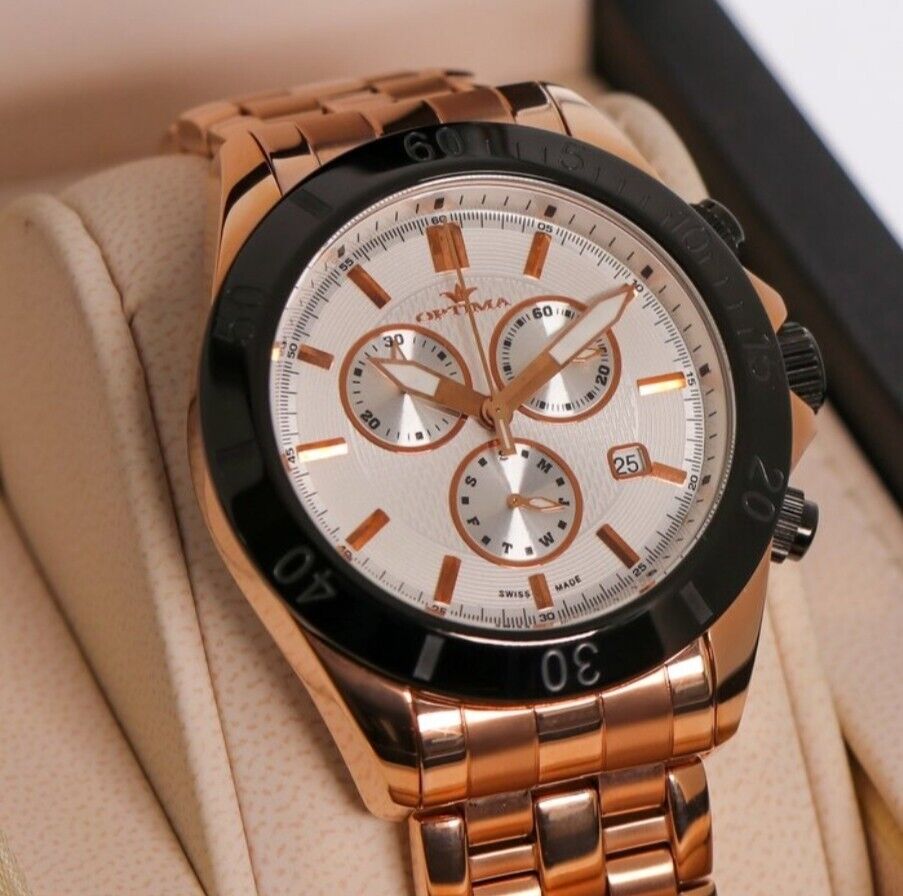 Optima • Swiss Chronograph Watch •OSC210-RB-1 • Day Date • Countup Bezel