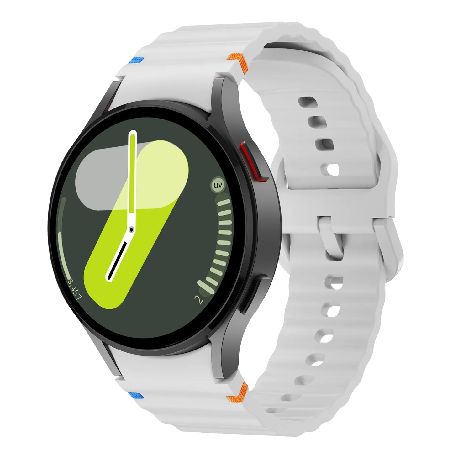 Forwelleny Wavy Silicone Sports Strap • 40mm 44mm • Compatible with Samsung