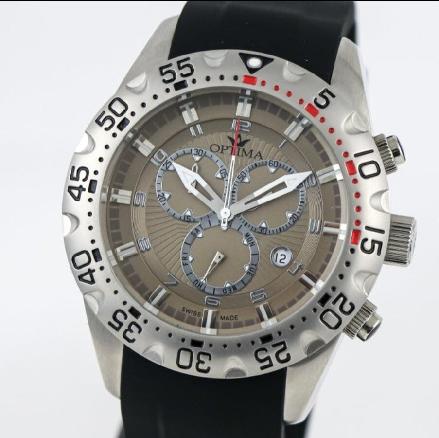 Optima • Swiss Chronograph Watch • Stainless Steel • Quartz OSC342-SX-4