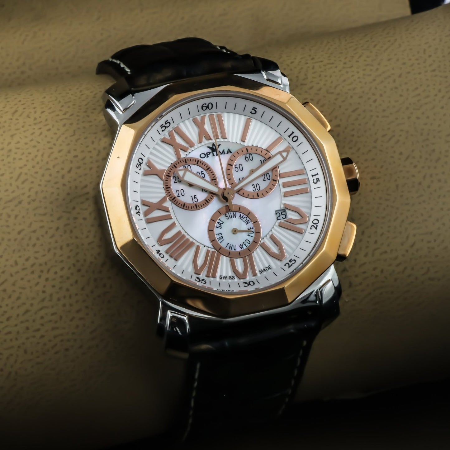 Optima • Swiss Chronograph Watch • Stainless Steel • 43 mm • Quartz • 3ATM