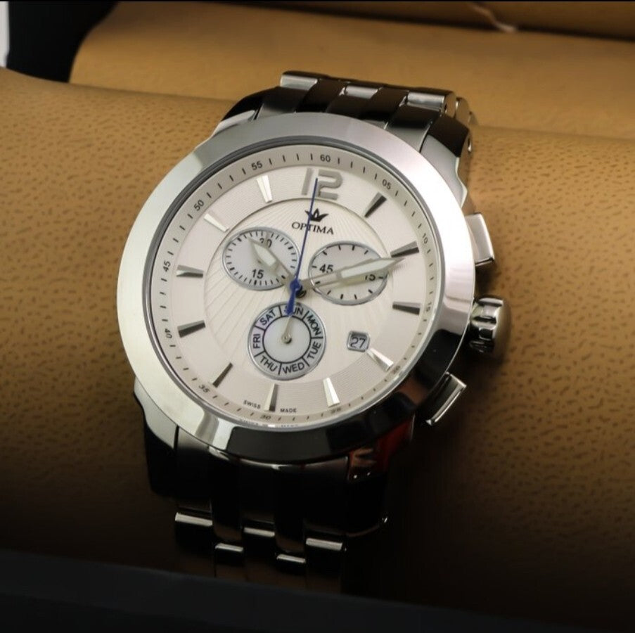 Optima • 46mm Swiss Chronograph Watch • Date SubDay • WR 3ATM • OSC391-SS-1