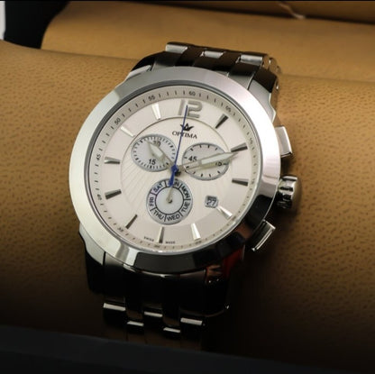 Optima • 46mm Swiss Chronograph Watch • Date SubDay • WR 3ATM • OSC391-SS-1