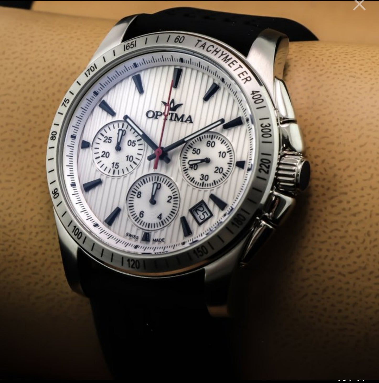 Optima • 48.15mm •  Swiss Chronograph Watch • Date • WR50M • Ronda • OSC377-SX-1