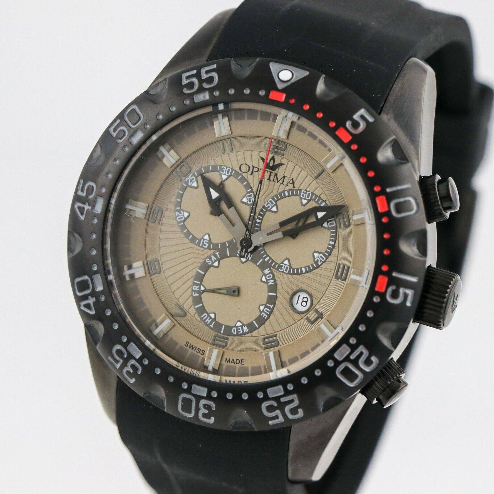 Optima • 47mm • Swiss Chronograph Watch • Date • SubDay • WR50M • OSC342-BX-4