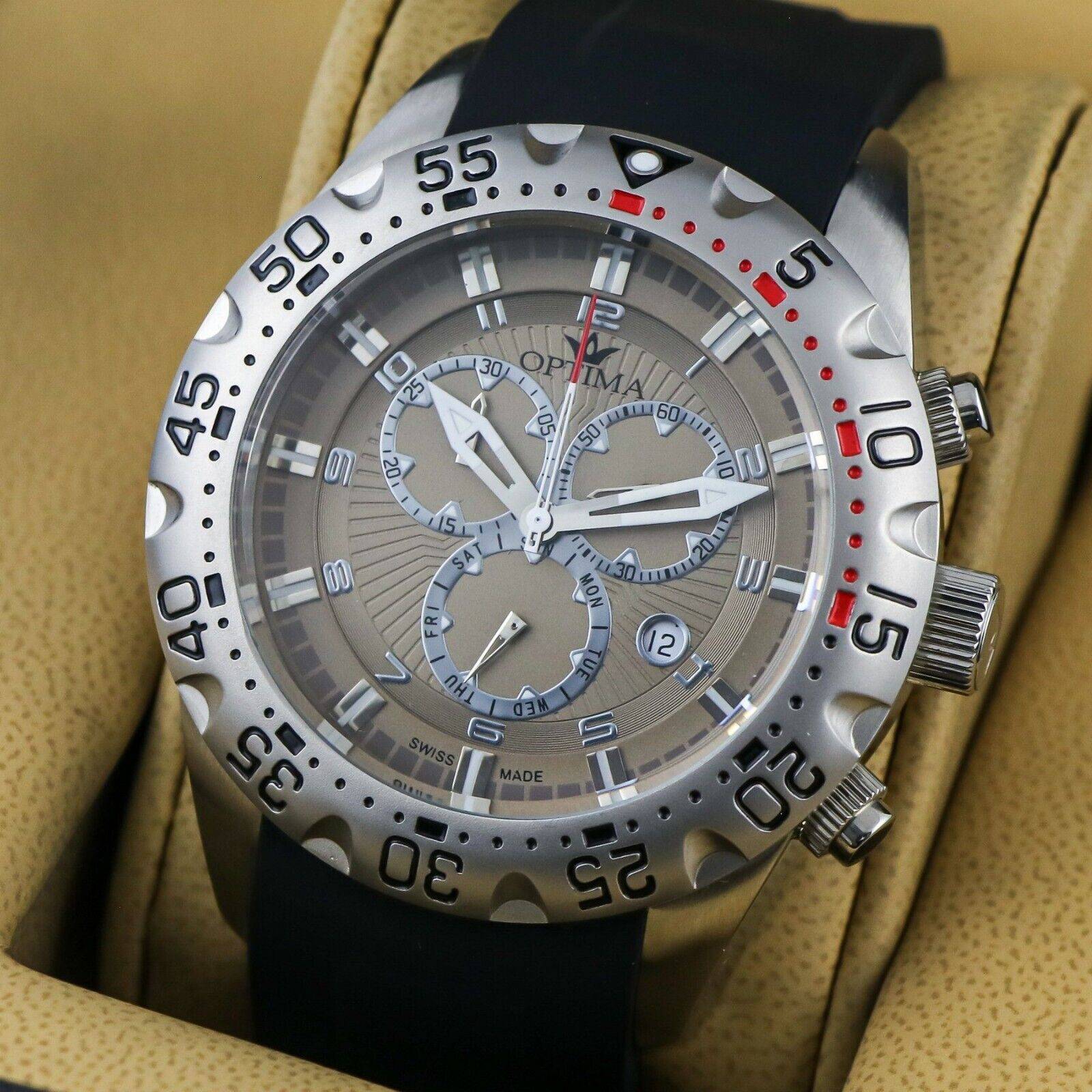 Optima • 47mm Chronograph Swiss Watch • Date SubDay • WR 5ATM • OSC342-SX-2