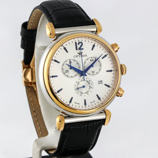 Optima • 44 mm• Swiss chronograph • Date SubDay • WR50M • OSC387-SRL-1