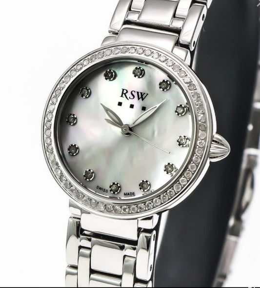 RSW Swiss Watch • Stainless Steel • Quartz • 0.41ct SI White Diamonds • RSWL150