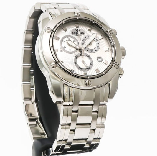 Optima • Swiss Chronograph Watch • OSC293-SS-1  • Date SubDay  • 45mm WR 5ATM