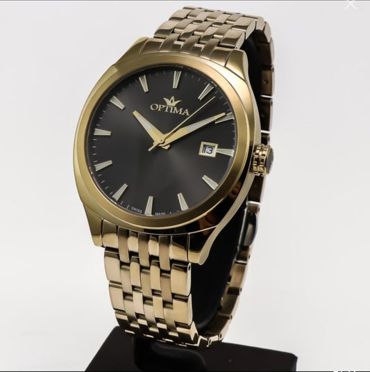 Optima • Swiss Watch • Stainless Steel & PVD Gold Quartz • 41mm • 5ATM • OSM485