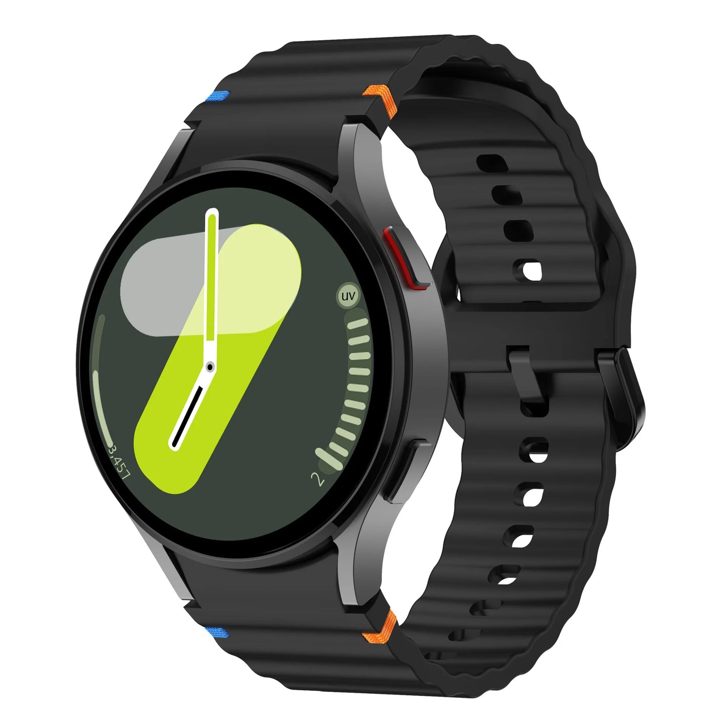 Forwelleny Wavy Silicone Sports Strap • 40mm 44mm • Compatible with Samsung