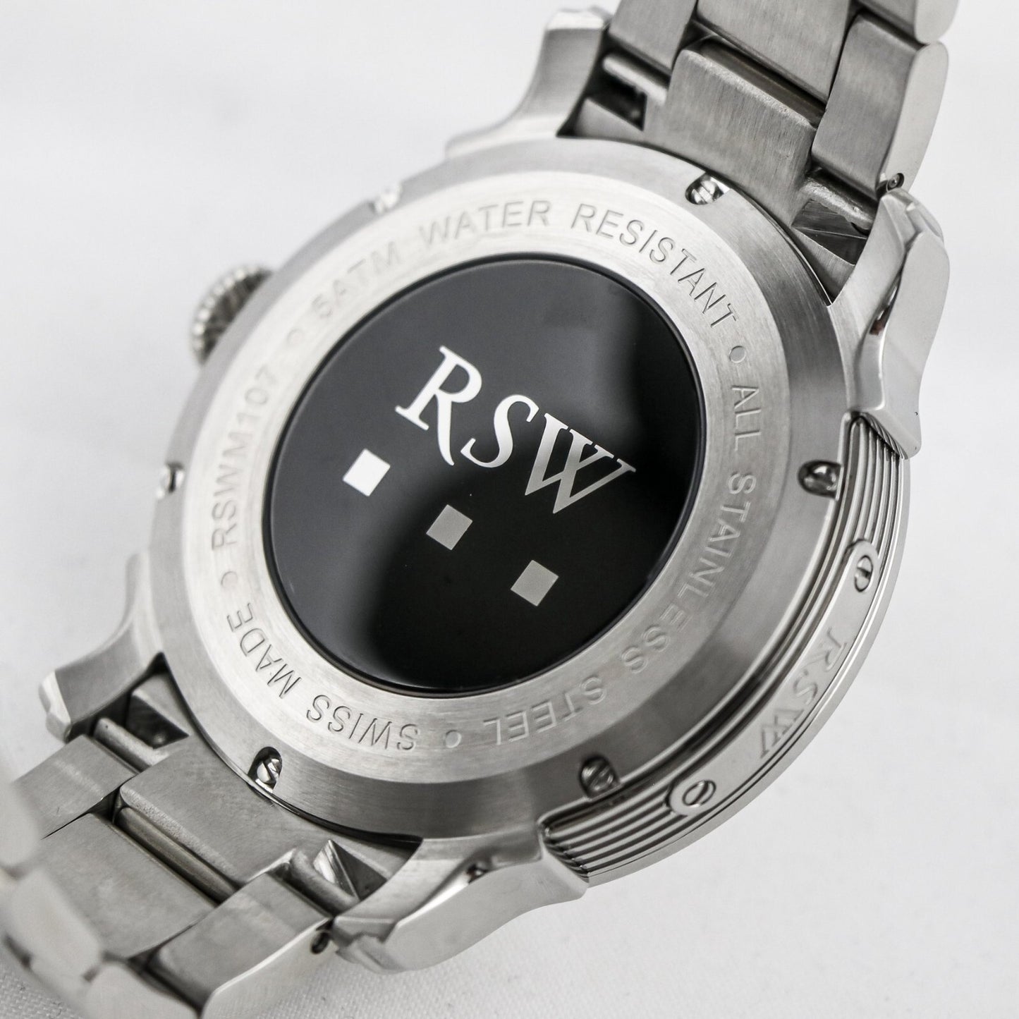 RSW •  Swiss Watch • Stainless Steel • Quartz 44mm • Big Date • 5ATM • RSWM107