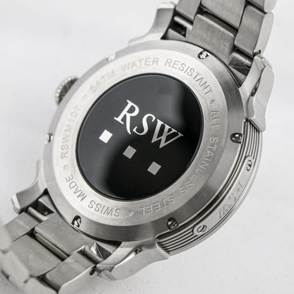 RSW •  Swiss Watch • Stainless Steel • Quartz 44mm • Big Date • 5ATM • RSWM107