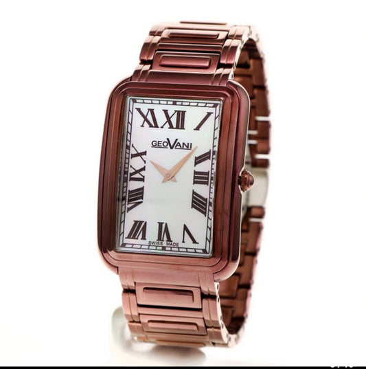 GEOVANI • Swiss Watch • Stainless Steel & Leather Quartz • 42x31mm • 3ATM GOB501