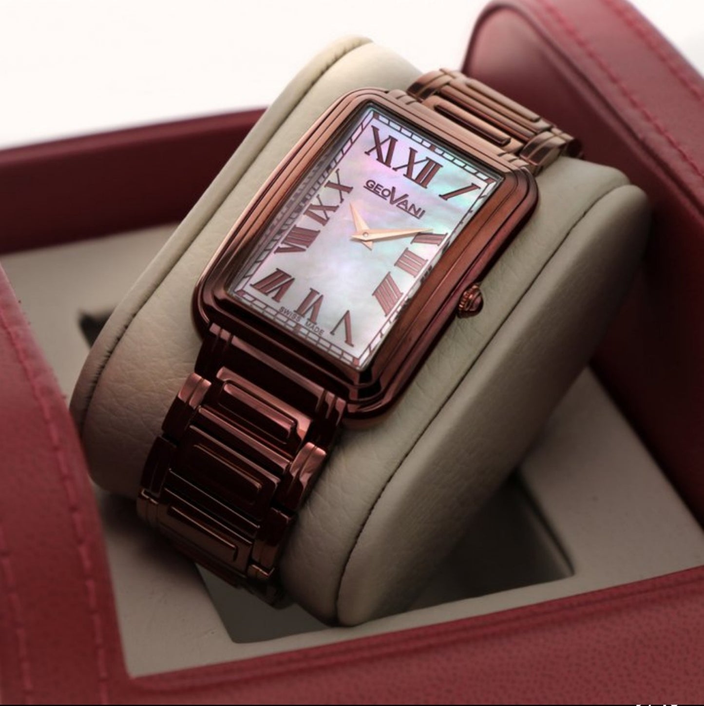GEOVANI • Swiss Watch • Stainless Steel & Leather Quartz • 42x31mm • 3ATM GOB501