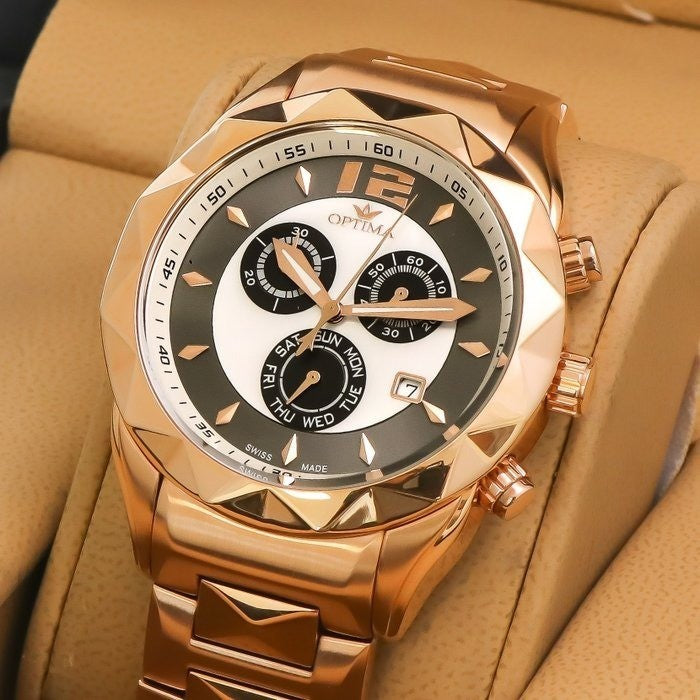 Optima • Swiss Chronograph Watch • Stainless Steel • 44mm • Quartz • OSC268