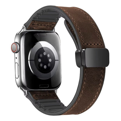 Leather Ultra Magnetic Buckle Strap • Apple Compatible 38/40/41 & 42/44/45/49mm