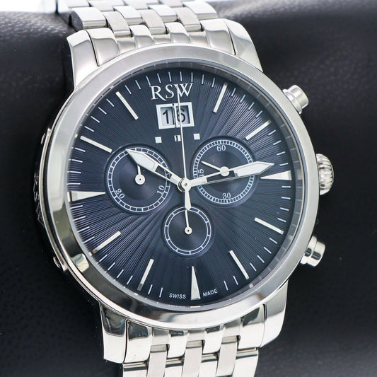 RSW • Swiss Chronograph Watch • Stainless Steel Quartz • 44mm• 5ATM • RSWC111