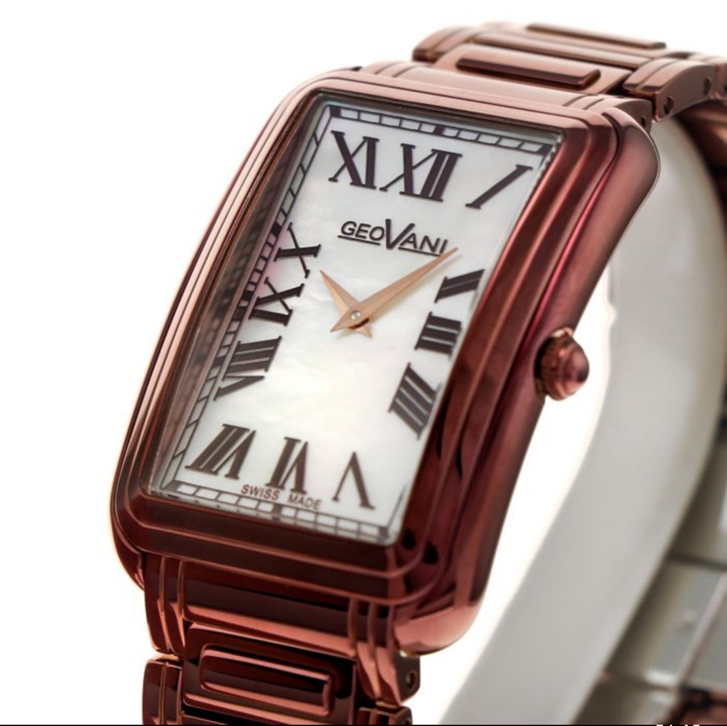GEOVANI • Swiss Watch • Stainless Steel & Leather Quartz • 42x31mm • 3ATM GOB501