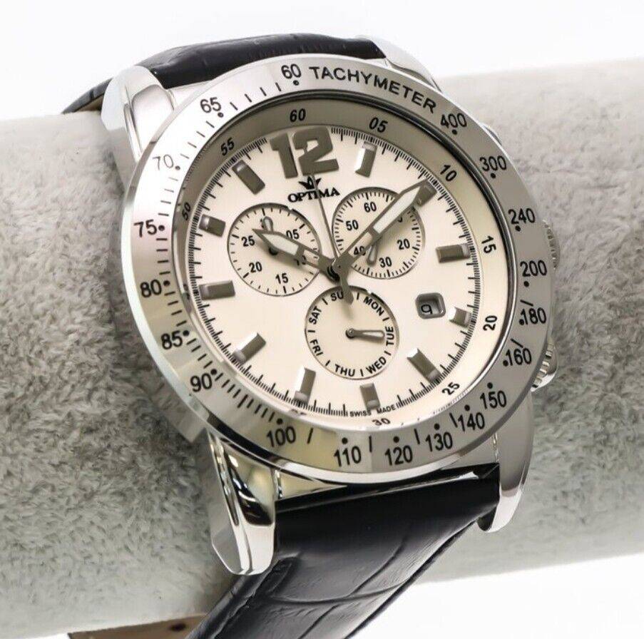 Optima • Swiss Chronograph Watch • OSC321-SL-1 • Day Date • Quartz • Tachy Bezel