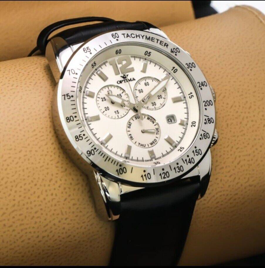 Optima • Swiss Chronograph Watch • OSC321-SL-1 • Day Date • Quartz • Tachy Bezel