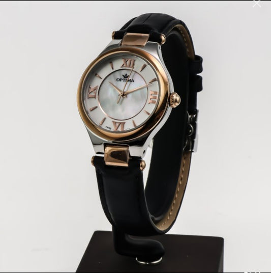 Optima • Swiss Women's Watch • 32mm • PVD Rose Gold • WR50M • Mother Of Pearl