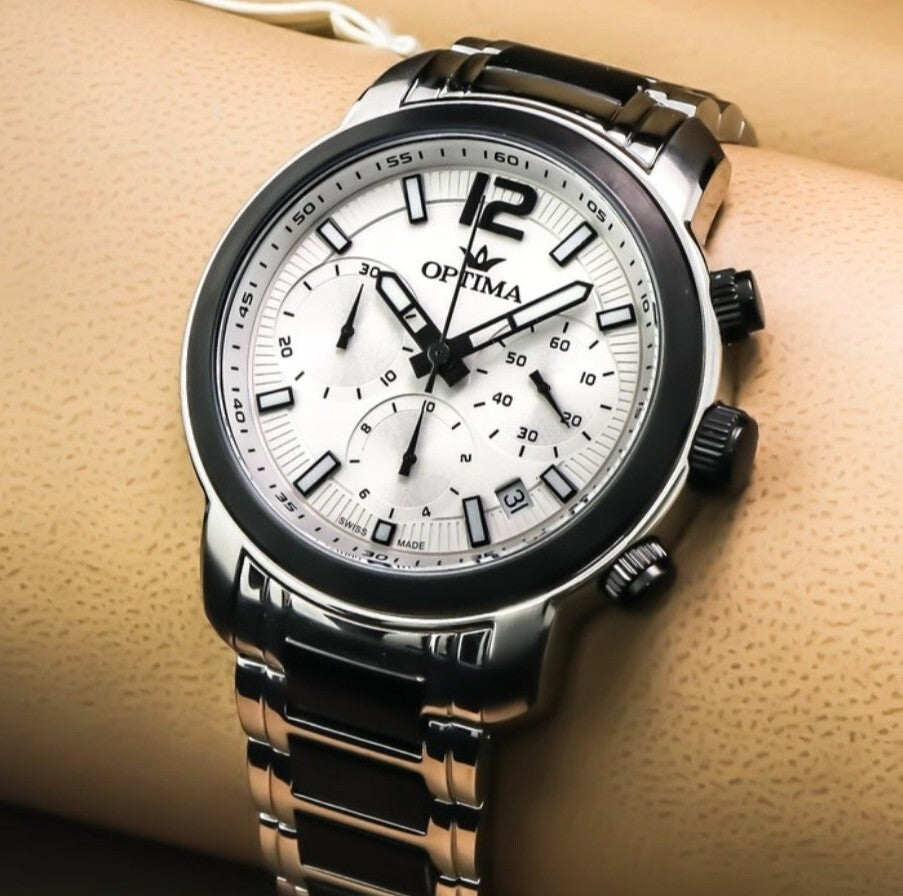 Optima • OSC399-SB-1 • Swiss Chronograph Watch • Date • Quartz