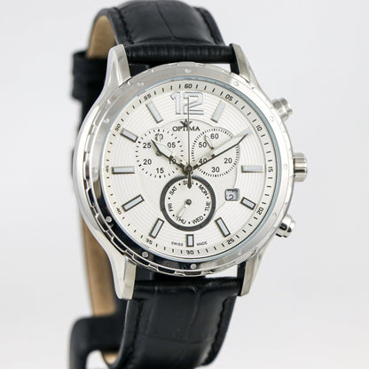 Optima • Swiss Chronograph Watch • Stainless Steel Quartz • 44.5mm 5ATM • OSC362