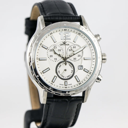 Optima • Swiss Chronograph Watch • Stainless Steel Quartz • 44.5mm 5ATM • OSC362