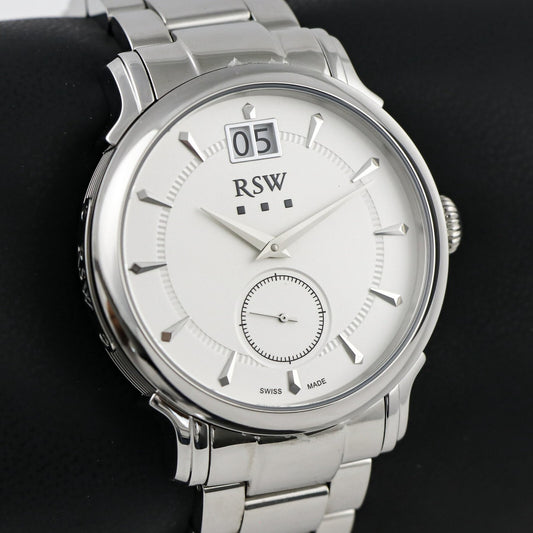RSW •  Swiss Watch • Stainless Steel • Quartz 44mm • Big Date • 5ATM • RSWM107