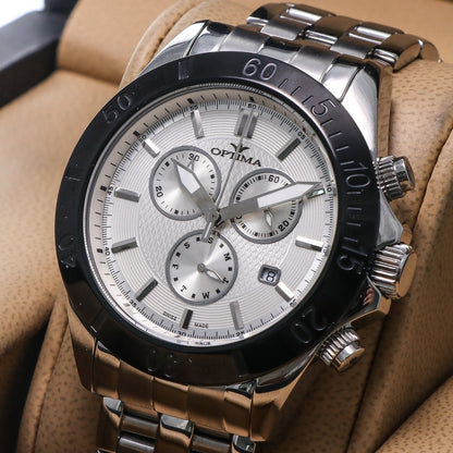 Optima • Swiss Chronograph Watch • Stainless Steel • Quartz • 42.5mm 3ATM OSC210
