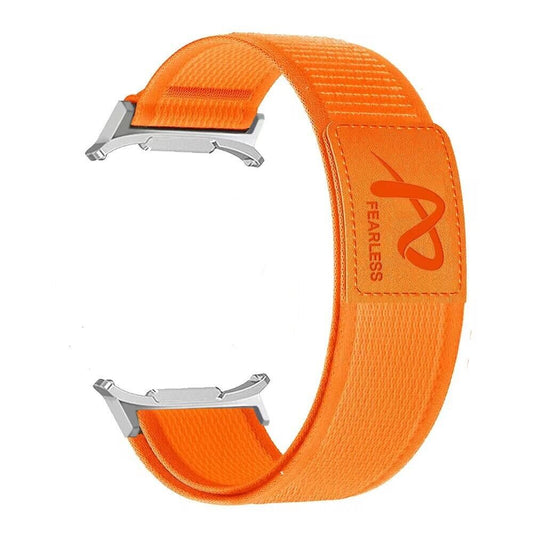 Orange Nylone Strap • Leather label • Samsung Watch Compatible• Breathable