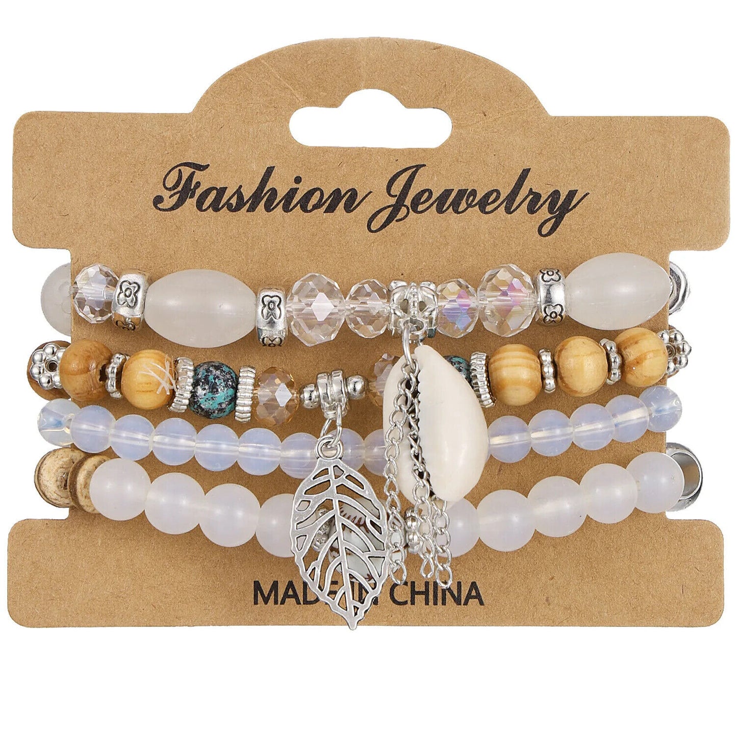 Bohemian Beaded Bracelet • Handmade Layered Design • Colorful Stones & Shells