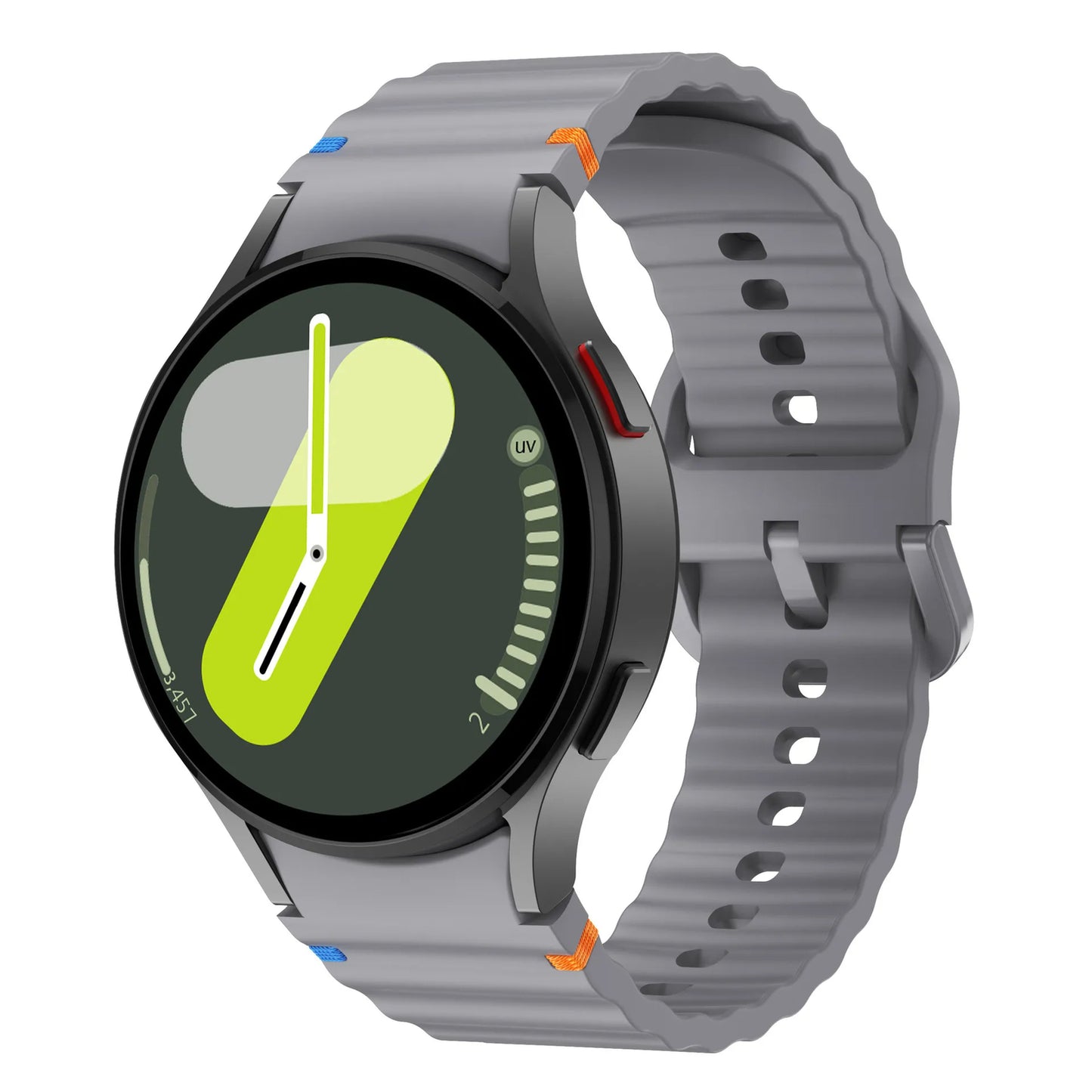 Forwelleny Wavy Silicone Sports Strap • 40mm 44mm • Compatible with Samsung