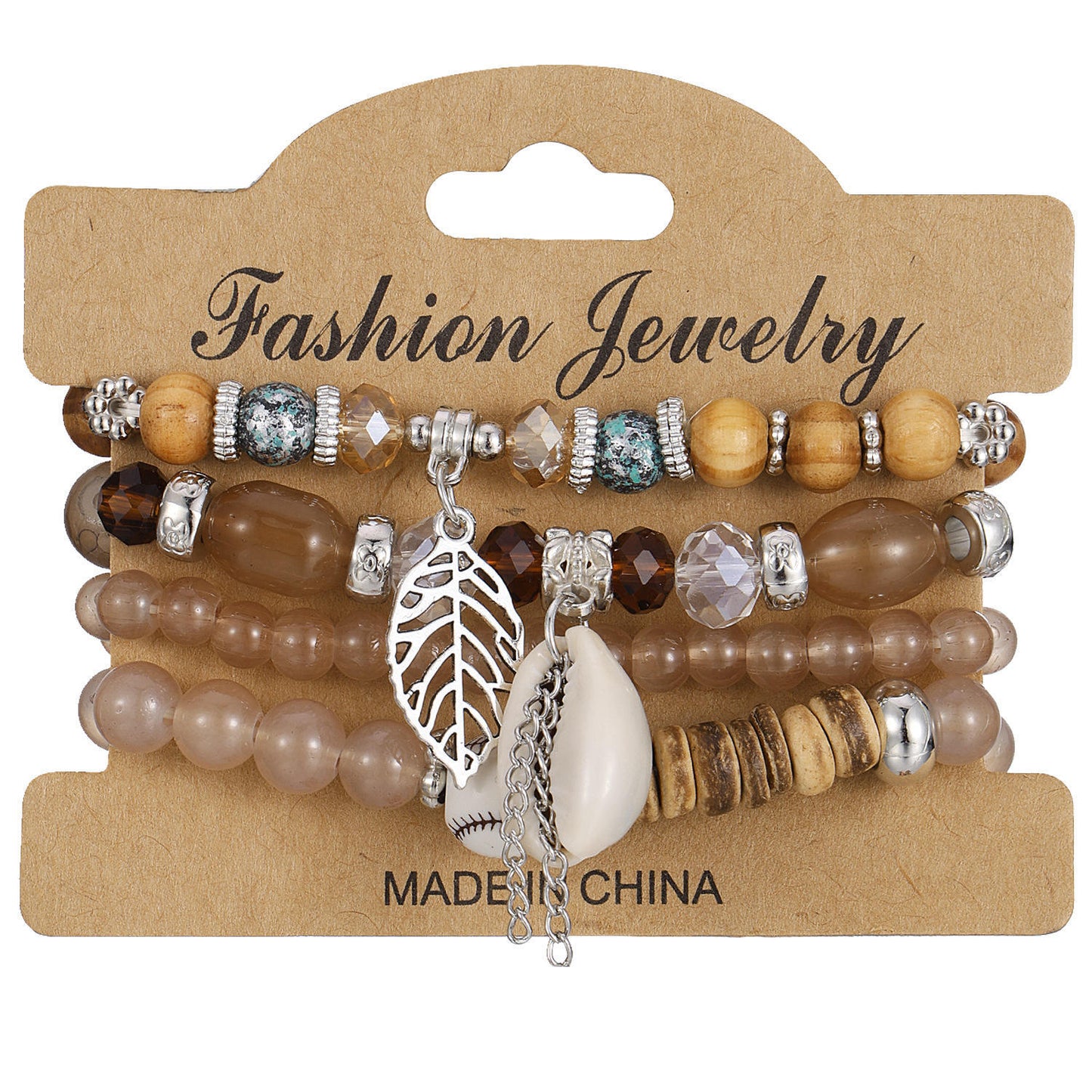 Bohemian Beaded Bracelet • Handmade Layered Design • Colorful Stones & Shells