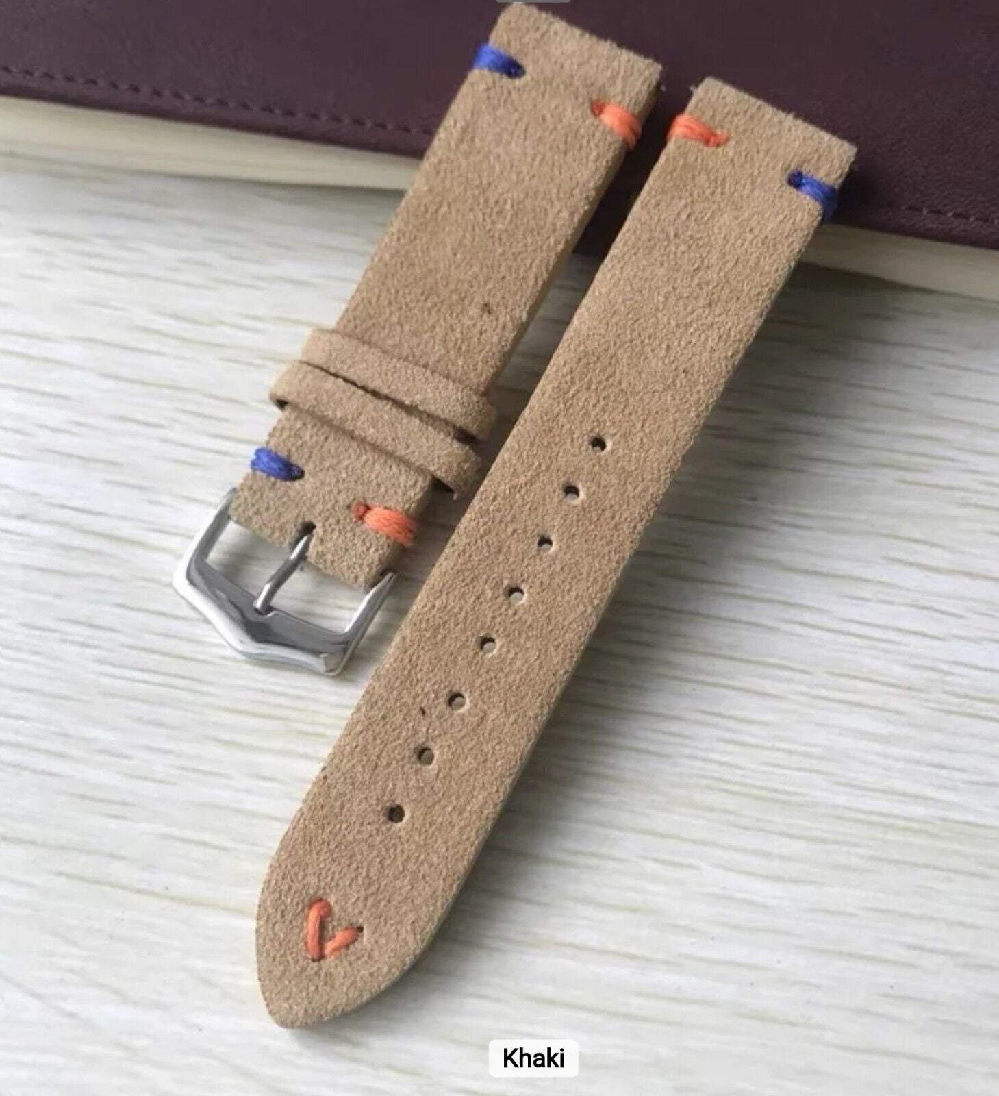 Suede Leather • Handmade Vintage Style SmartWatch Band • 22mm • Apple Compatible