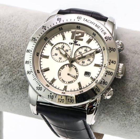 Optima • Swiss Chronograph Watch • OSC321-SL-1 • Day Date • Quartz • Tachy Bezel