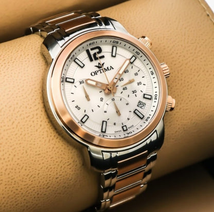 Optima •Swiss Chronograph Watch •OSC399-SR-1 • Day Date Quartz