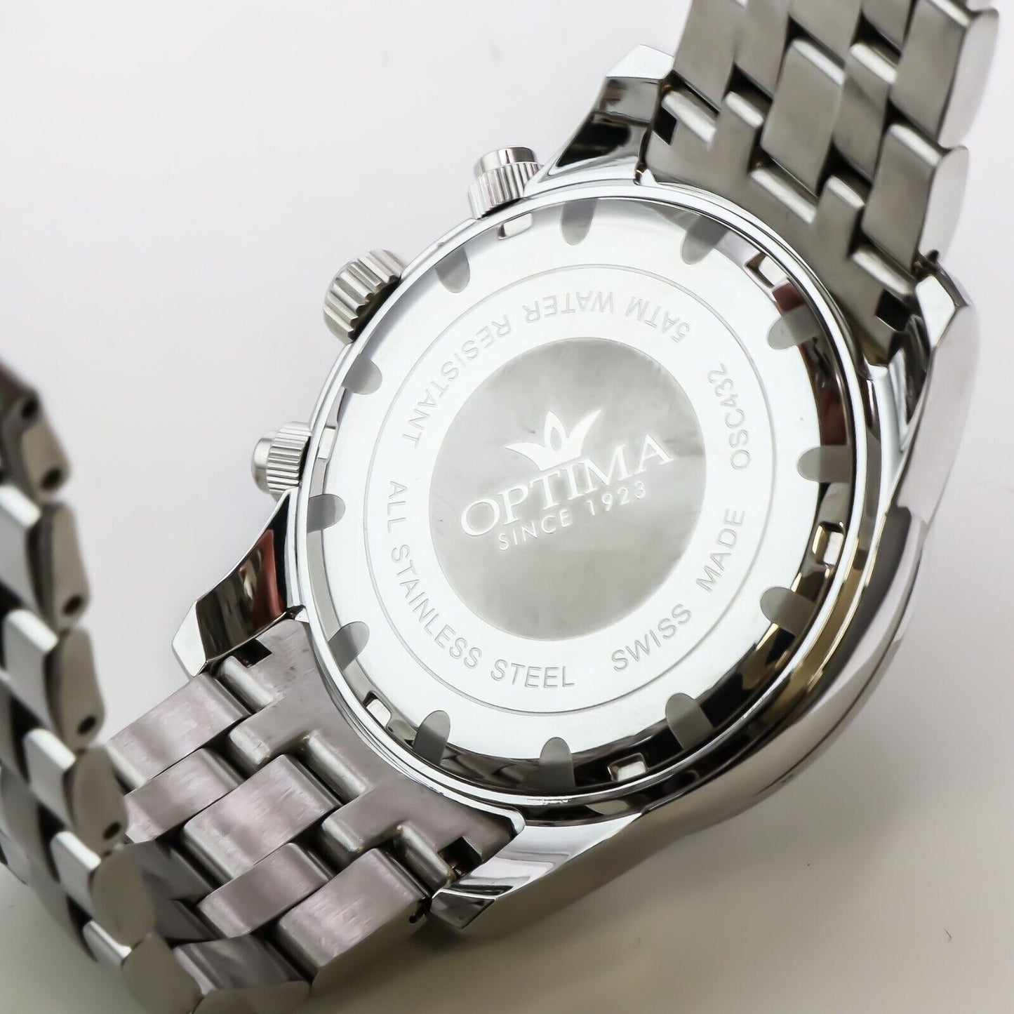 Optima • 44.15mm Swiss Chronograph • Date SubDay • WR 5ATM • OSC432-SS-9